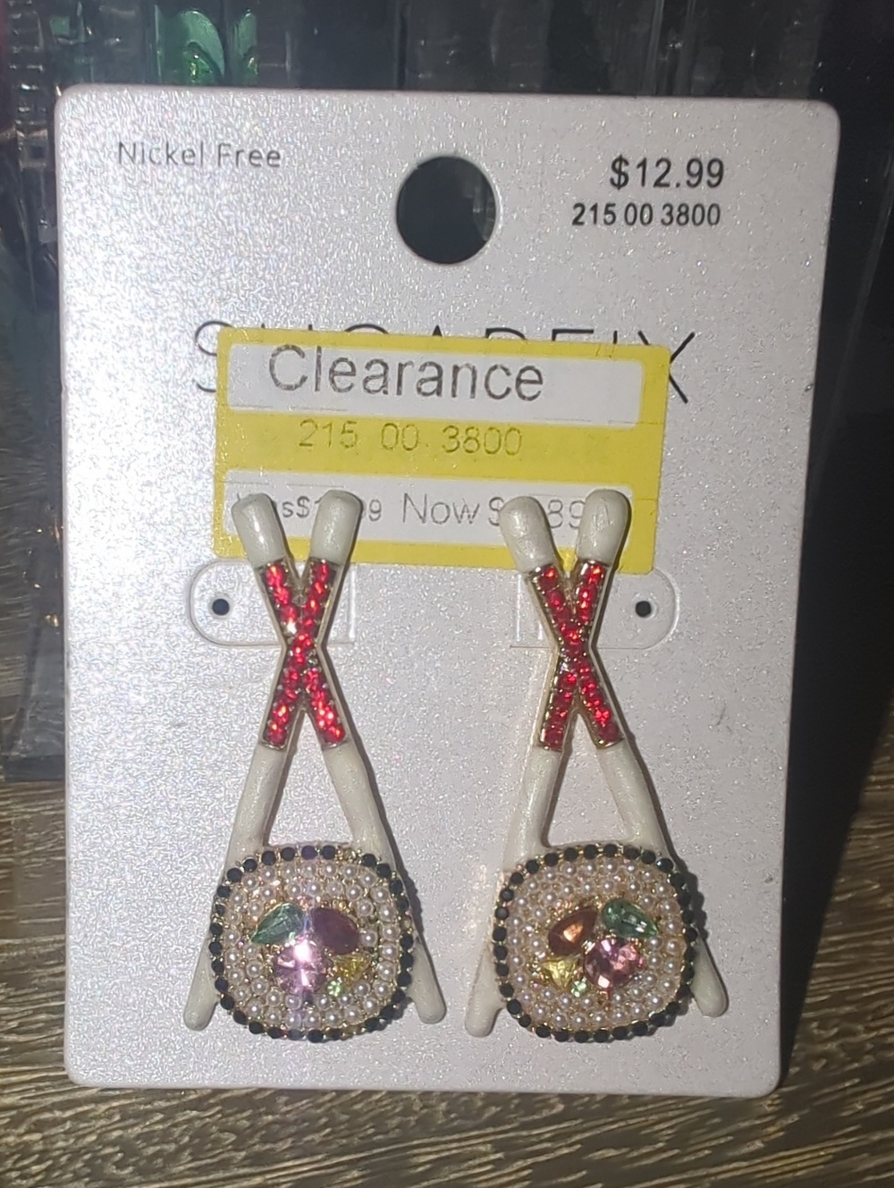 SUGARFIX by BaubleBar Multicolor Crystal Drop Earrings - White & Red